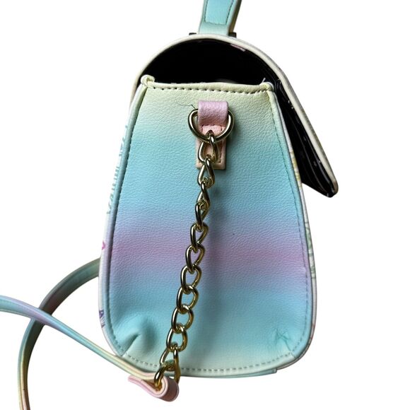 Betsey Johnson Luv Pastel Rose Butterfly White Crossbody Snap Handbag Y2K Spring - Picture 2 of 13